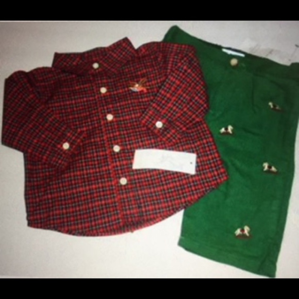 American Living Infant Boys Cord Pants & Shirt